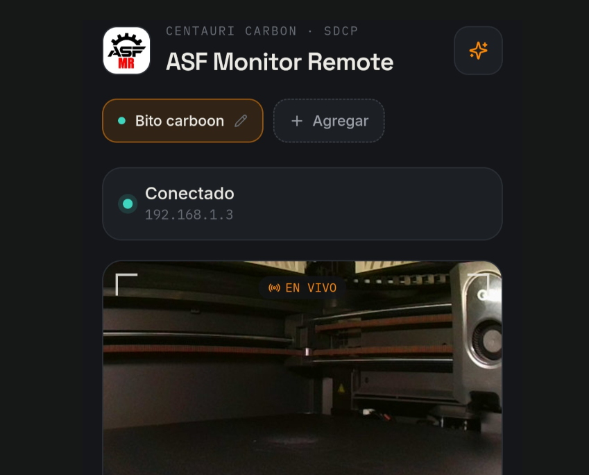 App ASF Monitor Remote, monitoreo de impresora 3D