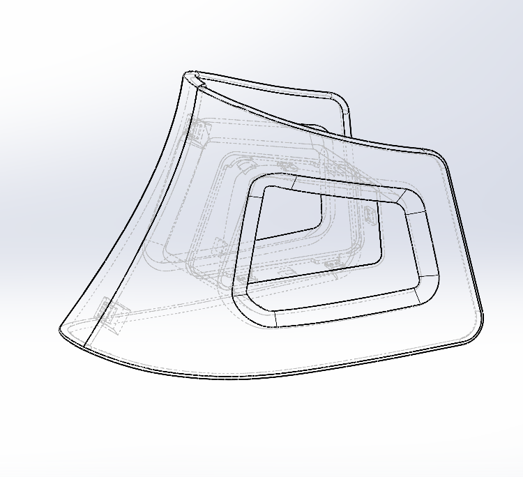 Componente asiento deportivo, modelo CAD